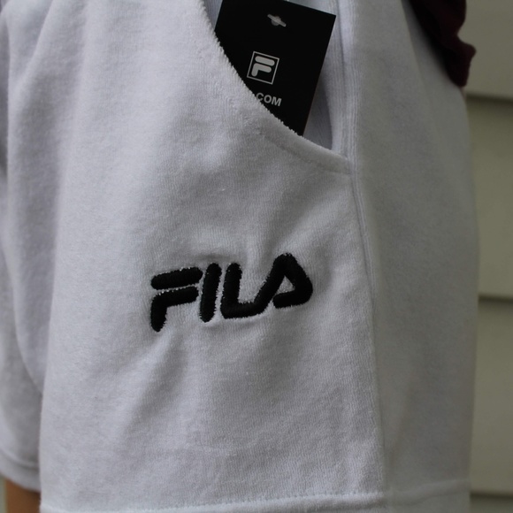 NWT Fila Toweling White Fabric Shorts - Picture 3 of 5